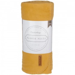 Fleece plaid anti-pilling 150 x 130 cm mosterd